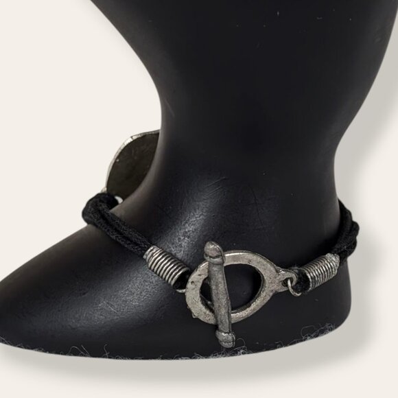 V. Distressed Metal Square Bracelet - Picture 3 of 5